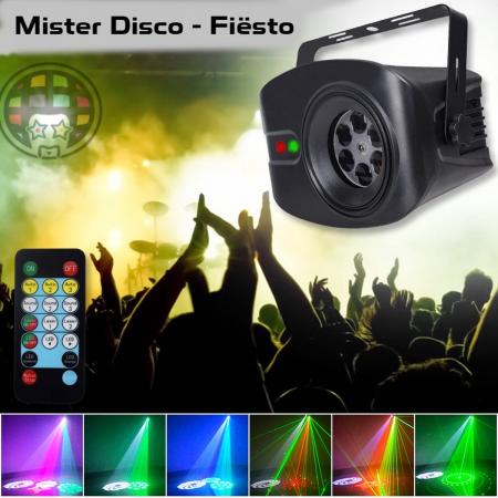 Mister Disco - Fiësto | Discolamp | Laser | LED lights | Afstandsbediening | Party verlichting | Feest verlichting | Discobal | LED lamp | LED strip | Discobol